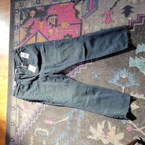 Good American good waist crop raw hem jeans